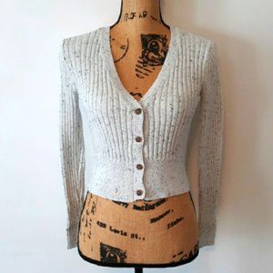 Prince & Fox V-Neck Button Crop Cardigan Sweater